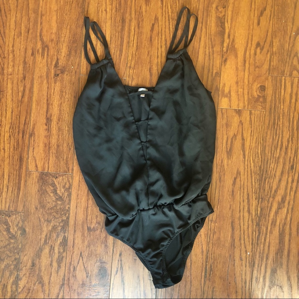 Black strappy bodysuit